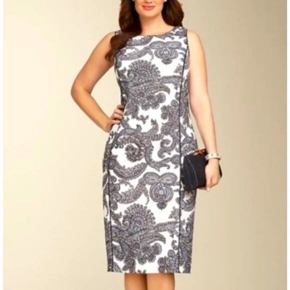 Talbots Paisley Print Cotton Sheath Dress 12 - Picture 1 of 10